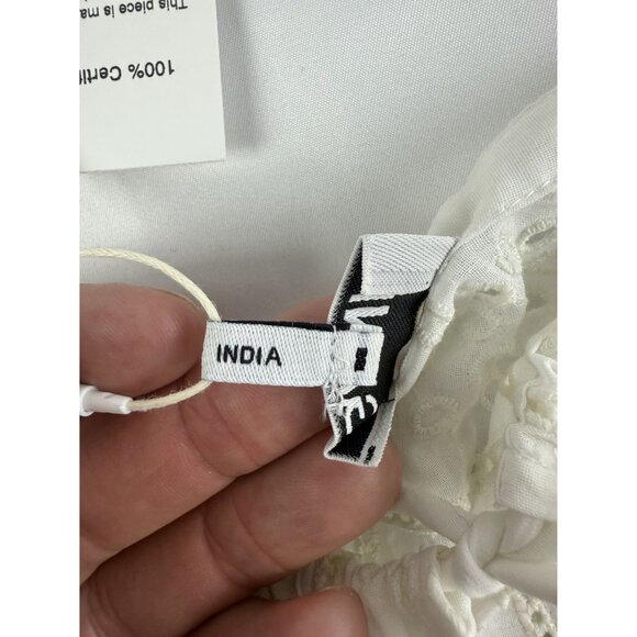 NWT Ganni Womens Light Broderie Anglaise Cropped Top, White Size 34 -2US $195 - Picture 7 of 10